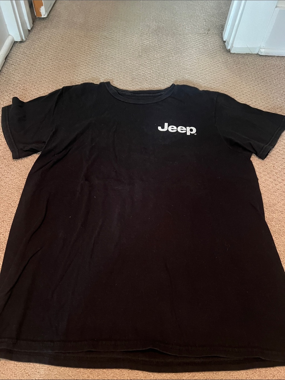 Jeep Black Short-Sleeve Logo Tee with White Chest Print